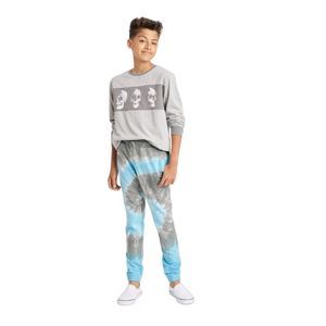 Boys Swirl Tie Dye Pull On Jogger Sweatpants art class Black/Blue Size XL